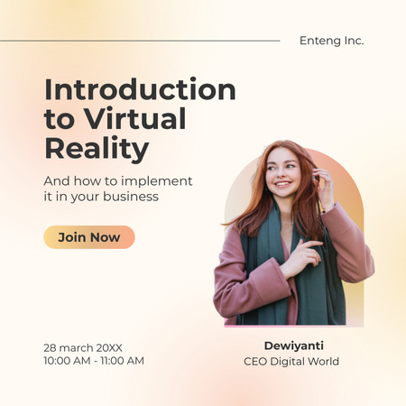 Introduction To Virtual Reality On Meeting Instagram Design Template