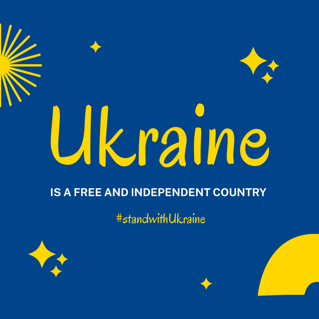 Blue and Yellow Appeal to Stand with Ukraine Instagram Tasarım Şablonu