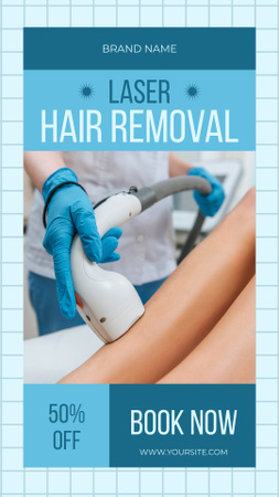 Booking Laser Hair Removal Session with Discount Instagram Story Design Template