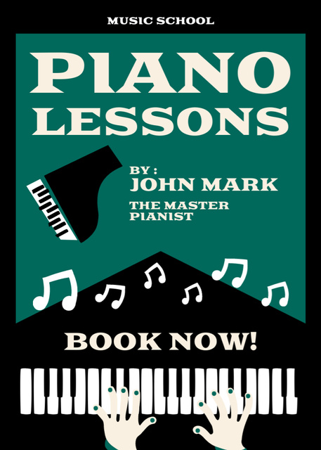 Piano Instructor Service Offer Flayer Šablona návrhu