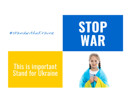 Ontwerpsjabloon van Facebook van Sta achter Oekraïne om oorlog te stoppen