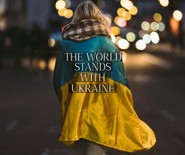 World Stands with Ukraine Facebookデザインテンプレート
