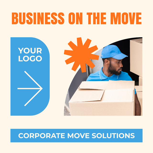 Ontwerpsjabloon van Instagram van Offer of Corporate Move Solutions Services