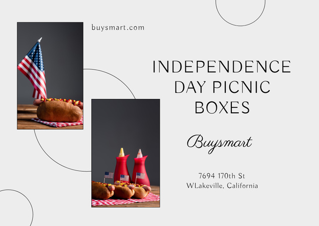 Picnic Boxes Sale on 4th of July Poster B2 Horizontal tervezősablon