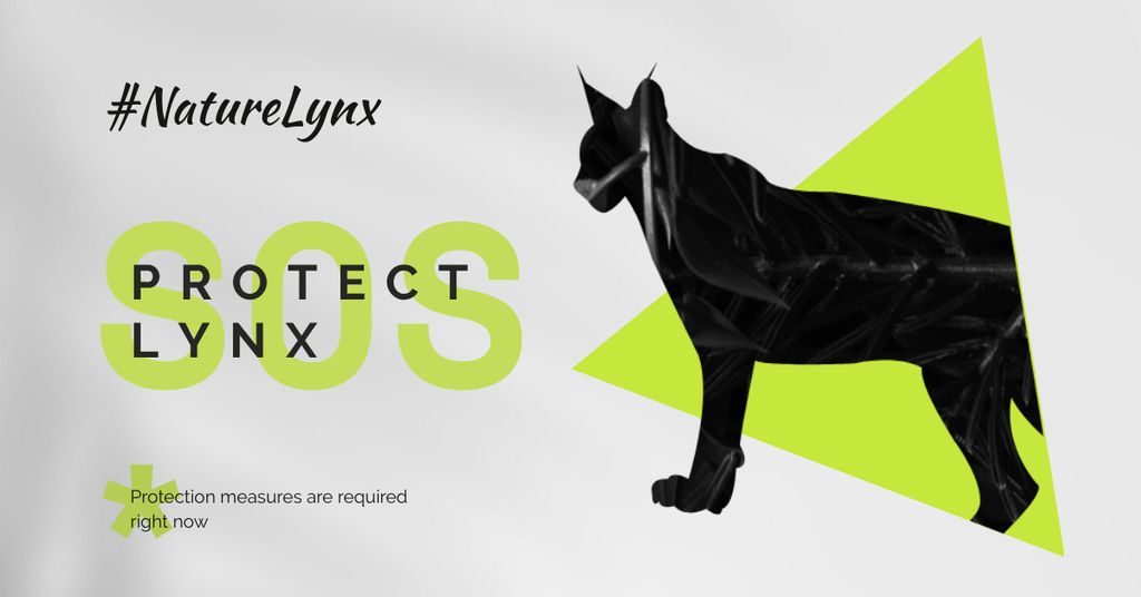 Plantilla de diseño de Fauna Protection with Wild Lynx Facebook AD 
