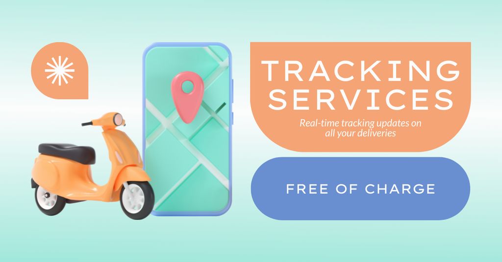 Free Tracking Application for Delivery Service Facebook AD Modelo de Design