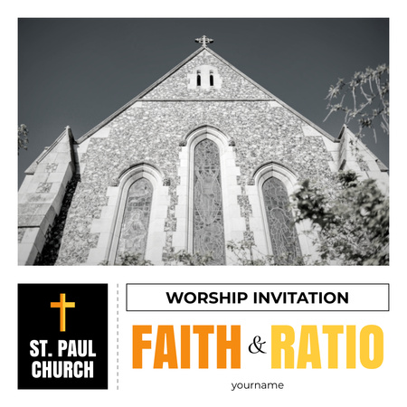 Platilla de diseño Invitation to Worship in Church Instagram