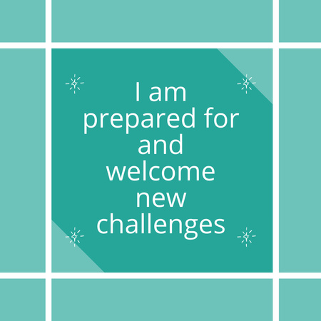 Inspirational Phrase about Challenges in Blue Instagram Design Template