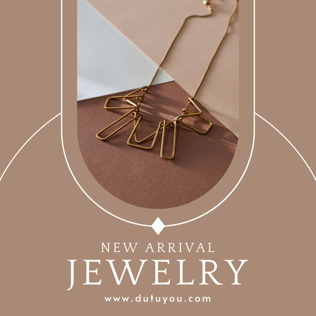 Ontwerpsjabloon van Instagram van New Arrival of Jewelry Ad with Necklace