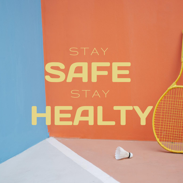 Stay Safe Stay Healthy Quotes Instagram Modelo de Design