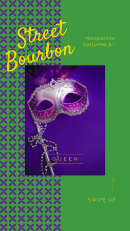Mardi Gras Invitation Carnival Mask Instagram Story Design Template