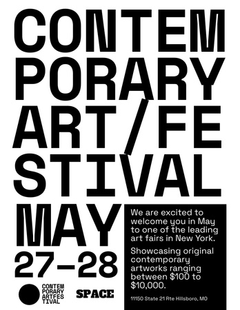 Contemporary Art Festival Announcement Poster 8.5x11in Design Template