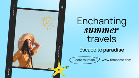 Designvorlage Fantastische Sommerreisen mit Paradiesangebot für Full HD video