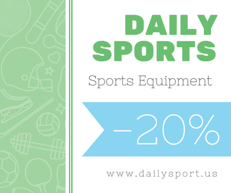 Sports equipment sale advertisement Medium Rectangle Design Template