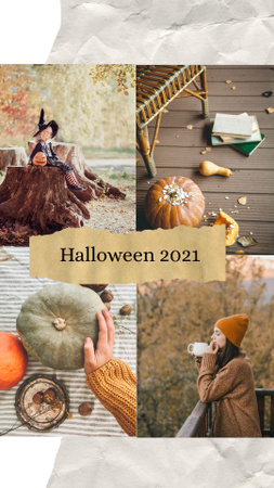 Halloween Inspiration with Ripe Pumpkins Instagram Story Modelo de Design