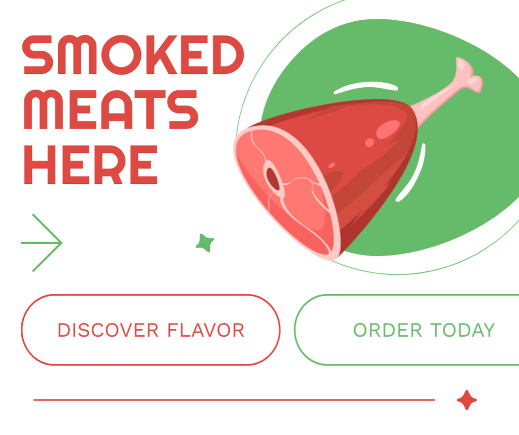 Plantilla de diseño de Sale of Smoked Meat Facebook 