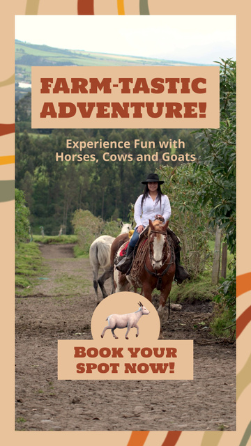 Platilla de diseño Rustic Atmosphere Adventure With Horse Riding Activity TikTok Video