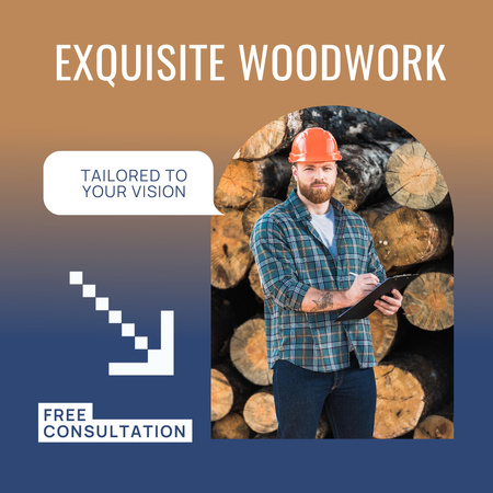Experienced Specialist In Woodworking Service Offer Animated Post Design Template