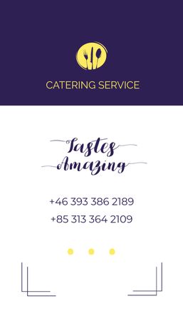 Catering Food Service Offer Business Card US Vertical tervezősablon