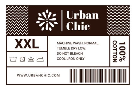 Plantilla de diseño de Ropa Urban Chic Con Instrucciones De Lavado Label 