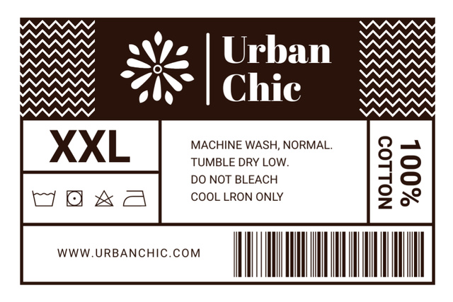 Ontwerpsjabloon van Label van Urban Chic Clothes With Laundry Instructions