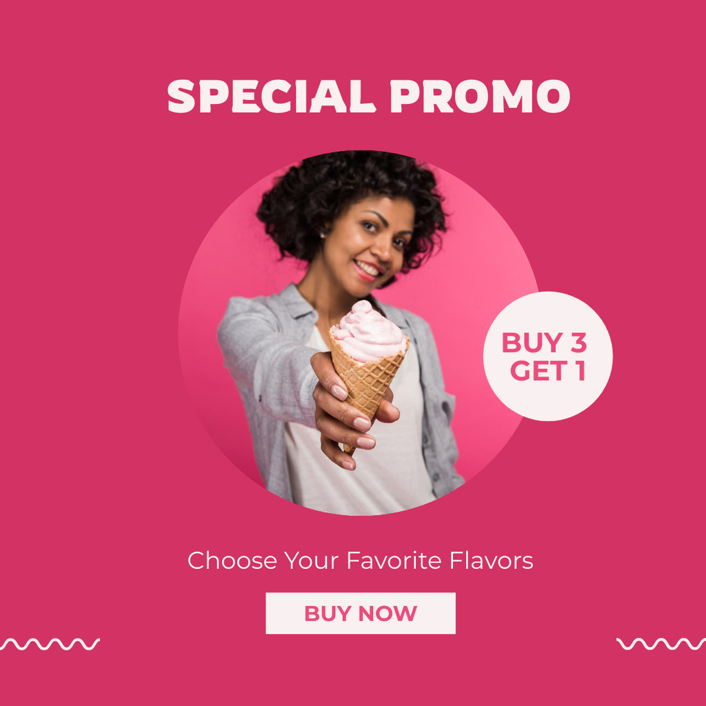 Special Promo For Ice Cream Cone Instagram – шаблон для дизайна