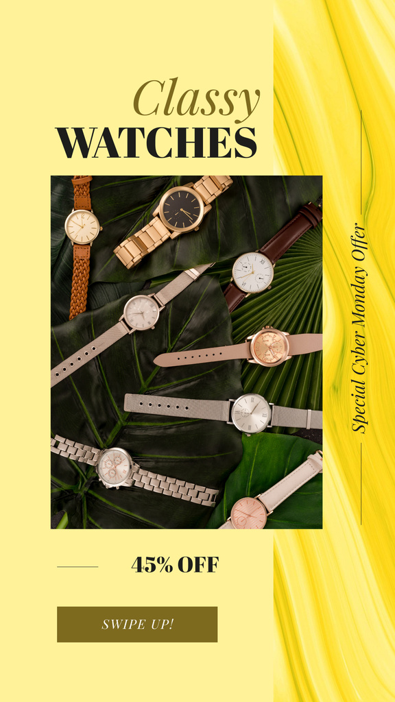 Plantilla de diseño de Watch on female wrist Instagram Story 