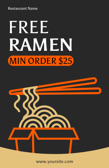 Ontwerpsjabloon van Recipe Card van Promotional Offer for Ramen