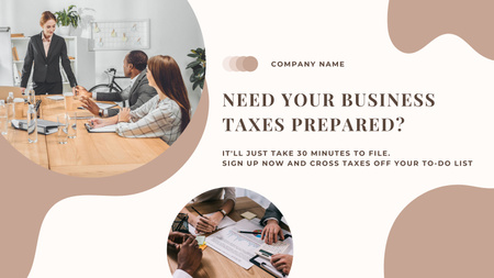 Platilla de diseño Business Tax Services Title 1680x945px