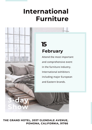 Plantilla de diseño de International furniture show Announcement Poster 