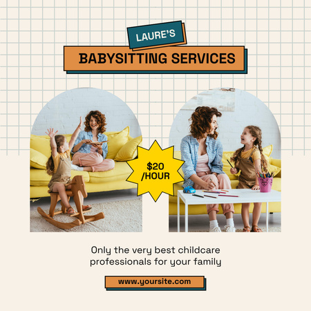 Template di design Offerta vantaggiosa di servizi di baby sitter Instagram
