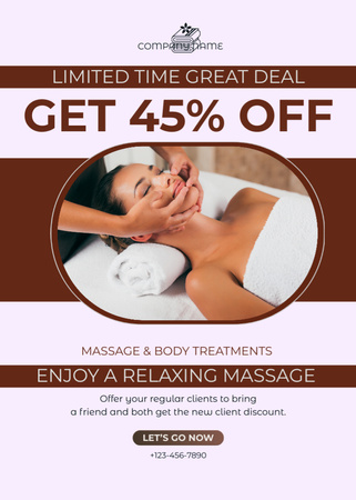 Discount on Facial Massage Therapy Flayer Design Template
