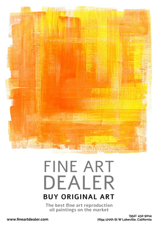 Fine Art Dealer Ad Poster 28x40in Design Template