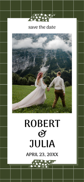 Modèle de visuel Wedding Announcement with Couple in Mountain Valley - Snapchat Geofilter