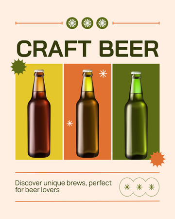 Η καλύτερη προσφορά για την Craft Beer Instagram Post Vertical Πρότυπο σχεδίασης