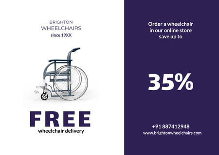 Wheelchairs Store Ad Flyer A6 Horizontal Tasarım Şablonu