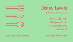 Banquet Cook Services Offer with Cutlery Illustration