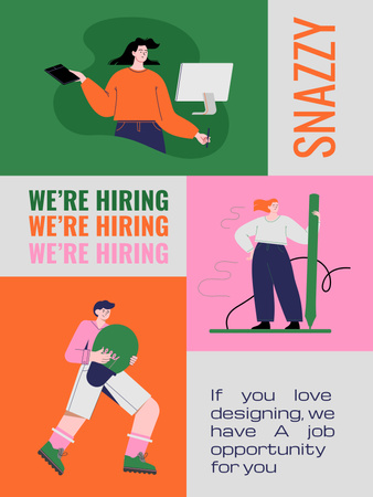 Platilla de diseño hiring designer  Poster US