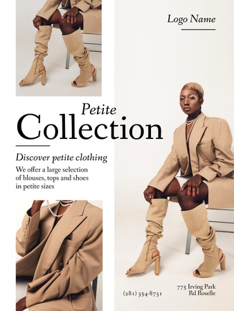 Petite Clothing Collection Ad Poster US Design Template