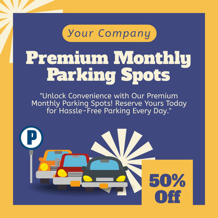 Ontwerpsjabloon van Instagram van Premium maandelijkse parkeerplaatsen