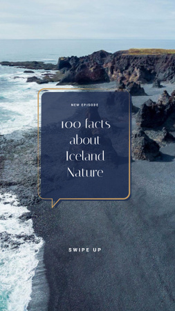 Designvorlage Iceland Travel inspiration on Rocky Coast View für Instagram Story