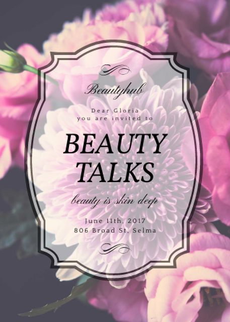 Beauty Event announcement on tender Spring Flowers Flayer – шаблон для дизайну