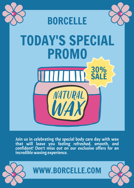 Waxing Deal of Day Announcement Flayer Design Template
