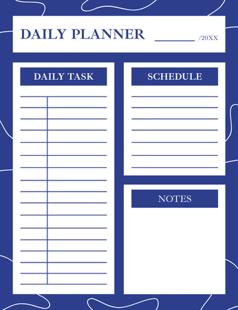 Daily Plans on Blue Pattern Notepad 107x139mm Design Template