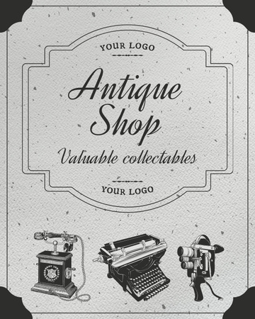 Valuable Typewrite And Telephone In Shop Offer Instagram Post Vertical Design Template