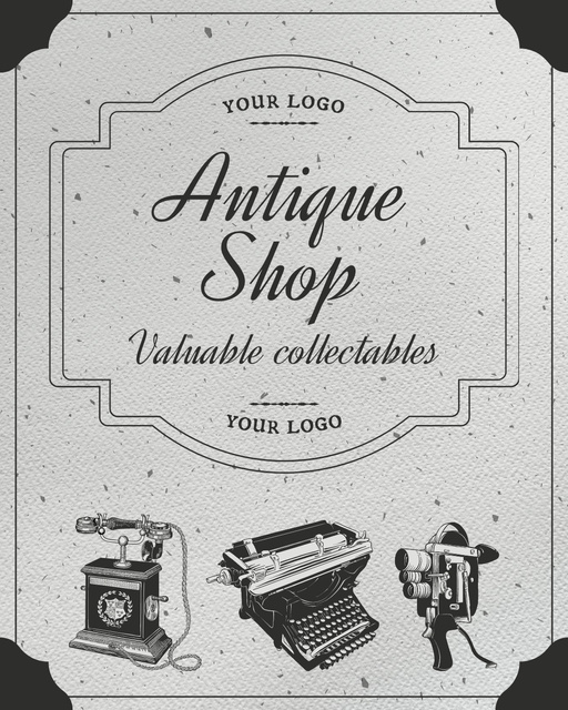 Designvorlage Valuable Typewrite And Telephone In Shop Offer für Instagram Post Vertical