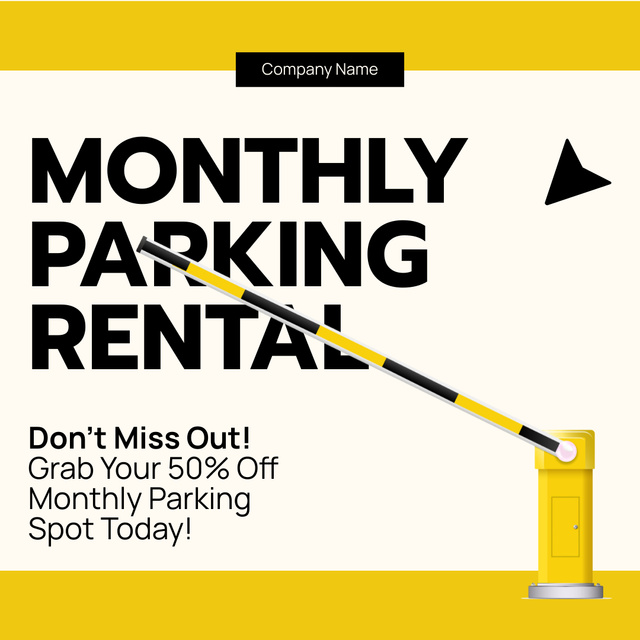 Designvorlage Monthly Rental of Parking Spaces with Discount für Instagram AD