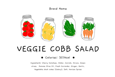Vegetáriánus élelmiszerek kiskereskedelme Label tervezősablon