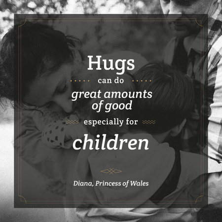 Parents hugging with kids  Instagram Design Template