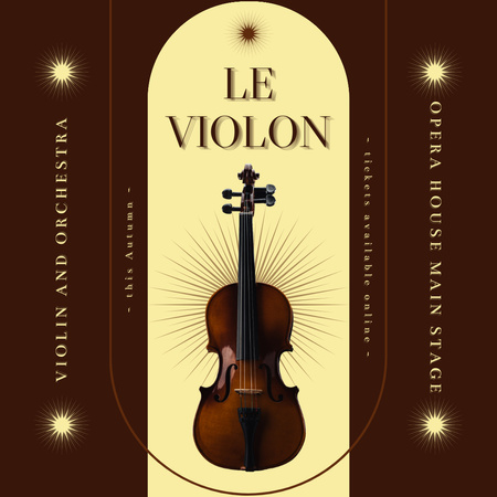 Violin Concert Announcement Instagram Design Template